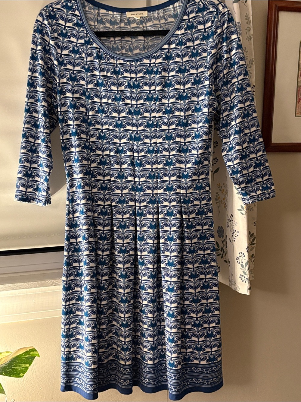 Max Studio Floral Blue and White Dress
